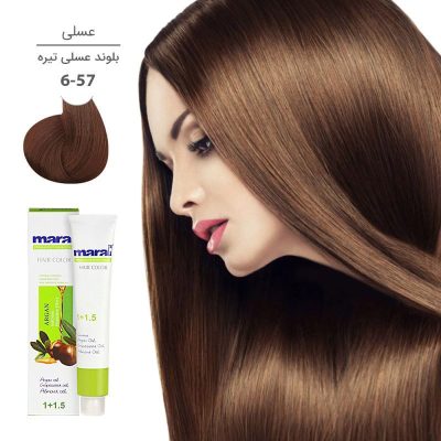 رنگ مو بلوند عسلی تيره کد 57-6 حجم 100 ميل مارال - maral