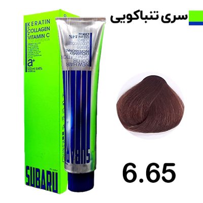 رنگ مو حجم 120 ميل بلوند تنباکويي تيره کد 6.65 سوبارو - SUBARU