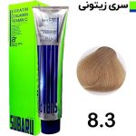 رنگ مو حجم 120 ميل بلوند زيتوني روشن کد 8.3 سوبارو - SUBARU