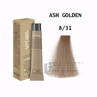 رنگ مو LIGHT BLONDE GOLDEN ASH کد 8/31 حجم 100 ميل ويتااِل - VITAEL