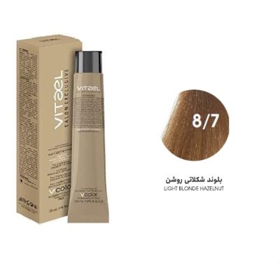 رنگ مو LIGHT BLONDE HAZELNUT کد 8/7 حجم 100 ميل ويتااِل - VITAEL