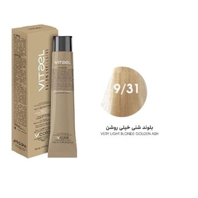 رنگ مو VERY LIGHT BLONDE GOLDEN ASH کد 9/31 حجم 100 ميل ويتااِل - VITAEL