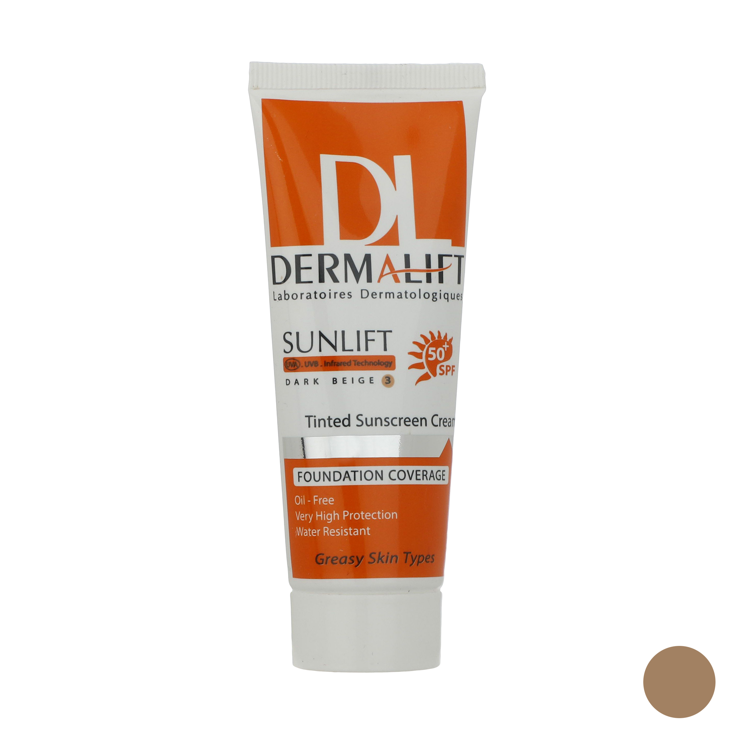 c5d3e6dc7d05f083b1b1be831ed2755f8664777e_1648965394.jpg کرم ضد آفتاب رنگی بژ تیره SPF50 پوست چرب شماره 3 درمالیفت 40 میلی لیتر _ Dermalift - Image 1