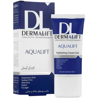 کرم ژل آبرسان پوست های خشک و حساس مدل AQUALIFT حجم 50 ميل درماليفت - DERMALIFT