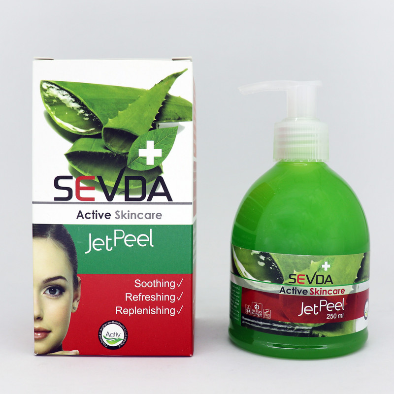 اسکراب سودا ژل لايه بردار پوست مدل JetPEEL آلوئه ورا حجم 250 ميل سودا - SEVDA