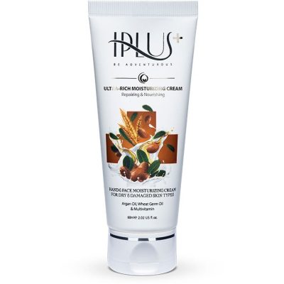کرم ژل آبرسان قوی حجم 60 ميل حاوی روغن بادام و عصاره جوی دو سر انواع پوست آی پلاس - IPLUS