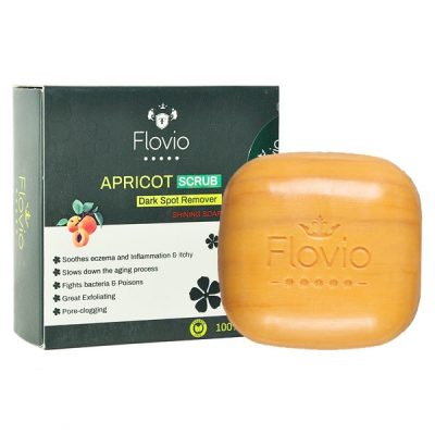 صابون شستشوي حجم 110 گرم مدل اسکراب زرد آلو فلويو - FLOVIO