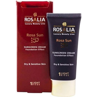 کرم ضد افتاب رنگ بژ روشن حجم 40ميل مناسب پوست هاي خشک و حساس SPF 50 رزاليا - ROSALIA