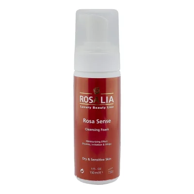 فوم پاک کننده پوست هاي خشک و حساس حجم 150 ميل مدل Rosa Sense رزاليا - ROSALIA
