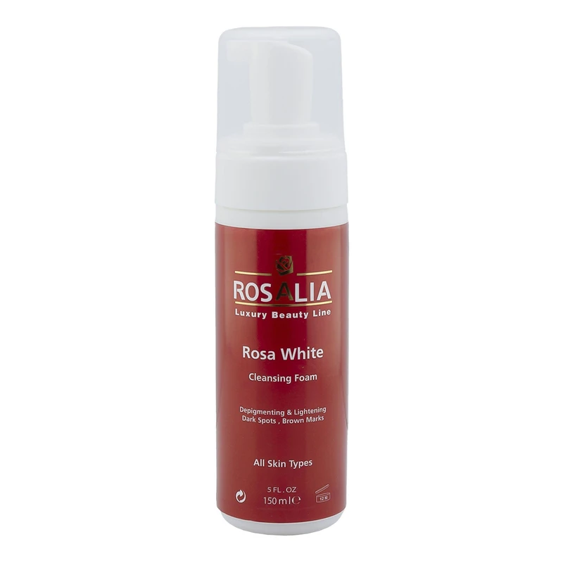 فوم فوم پاک کننده و روشن کننده پوست حجم 150 ميل مدل Rosa White رزاليا - ROSALIA