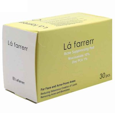 پد ضد آکنه 30 عددي حاوي نياسين آميد 10% و زينک پي سي آ 1% لافارر – Lafarrerr