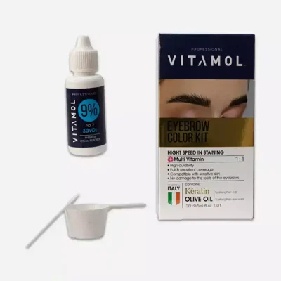 کيت رنگ ابرو شنی متوسط کد S1 حجم 30 ميل ويتامول - VITAMOL