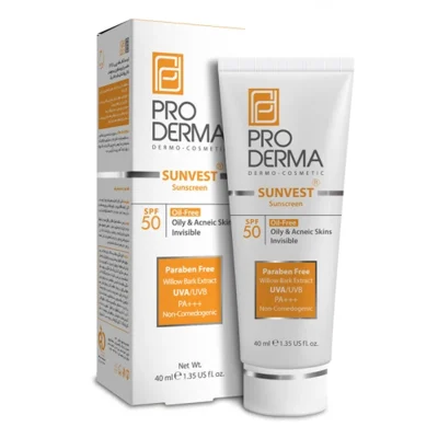 کرم ضد آفتاب فاقد چربی فاقد رنگ SPF50 مناسب پوست چرب و جوشدار حجم 40 ميل پرودرما - PORODERMA