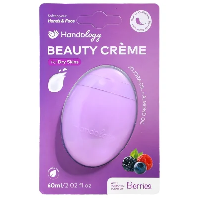 کرم مرطوب‌کننده دست و صورت مخصوص پوست خشک،حاوی روغن جوجوبا و بادام حجم 60 ميل هندولوژی - Handology