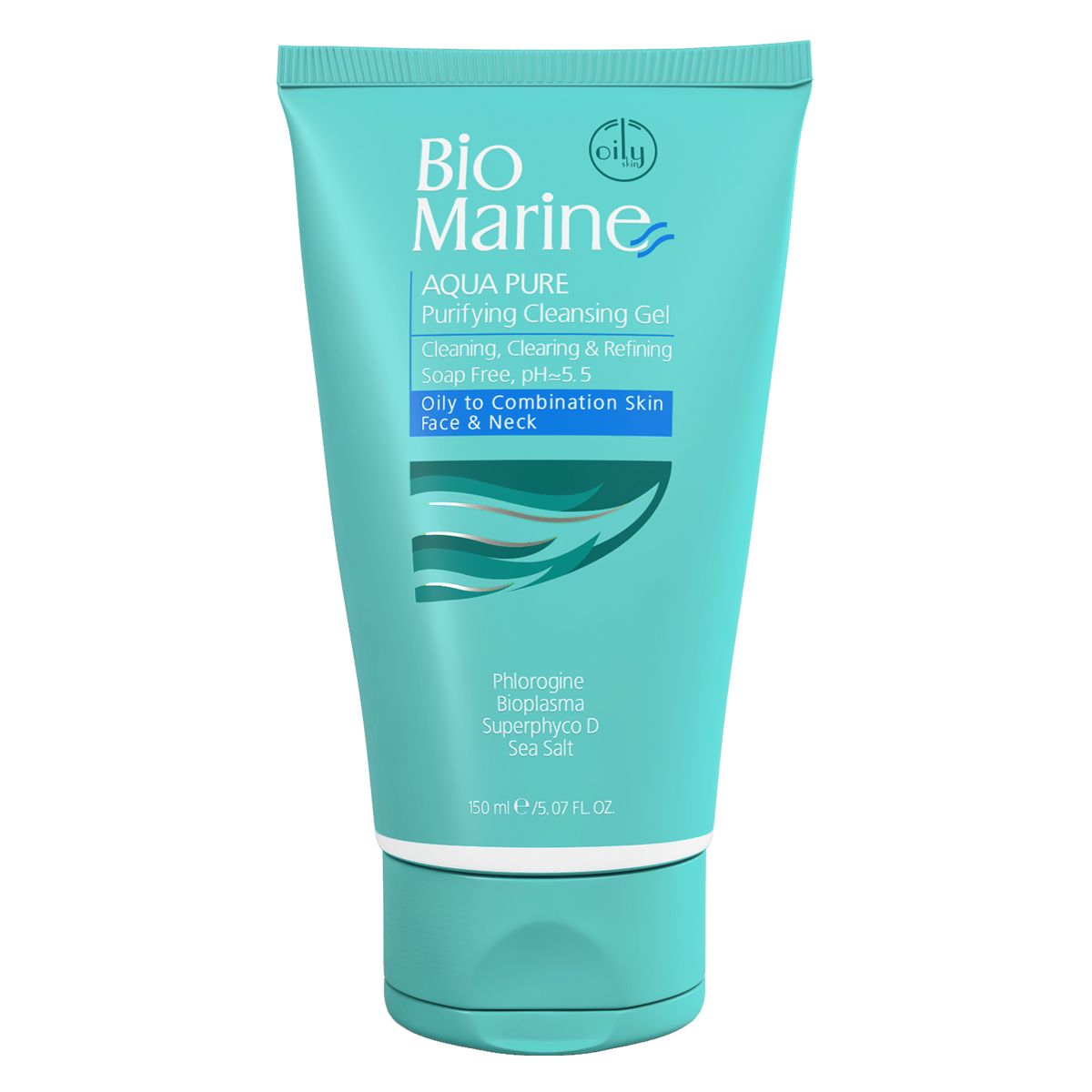 ژل بایومارین لوسيون شوينده و مرطوب کننده صورت مدل پوست خشک AQUA PURE حجم 150 ميل بايومارين - Bio Marine