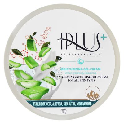 کرم ژل آبرسان قوی مدل کاسه ای حاوی آلوئه ورا و هيالورونيک اسيد حجم 200 ميل آی پلاس - IPLUS