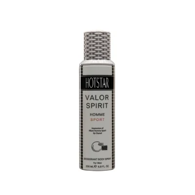 اسپری دئودورانت مدل مردانه Valor Spirit حجم 200 ميل هات استار - HOTSTAR